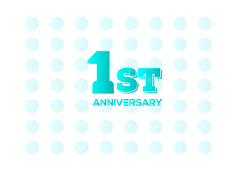 1st-anniversary logo with white background and logo vector template design