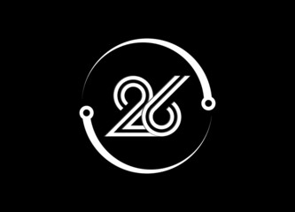 26 minimalist logo. Vector and illustration