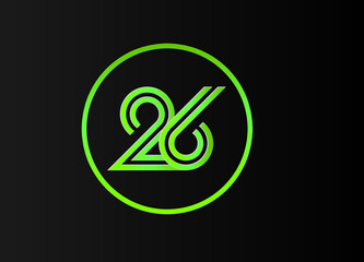26 minimalist logo. Vector and illustration