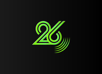 26 minimalist logo. Vector and illustration