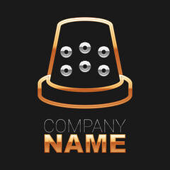 Line Thimble for sewing icon isolated on black background. Colorful outline concept. Vector