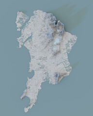 Stylized topographical map of Mumbai city