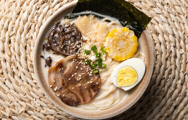 A bowl of delicious Japanese barbecued Ramen