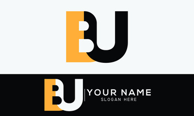 bu Letter Initial Logo Design Template Vector Illustration 