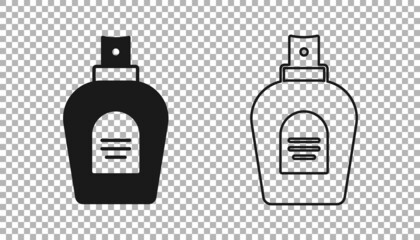 Black Perfume icon isolated on transparent background. Vector