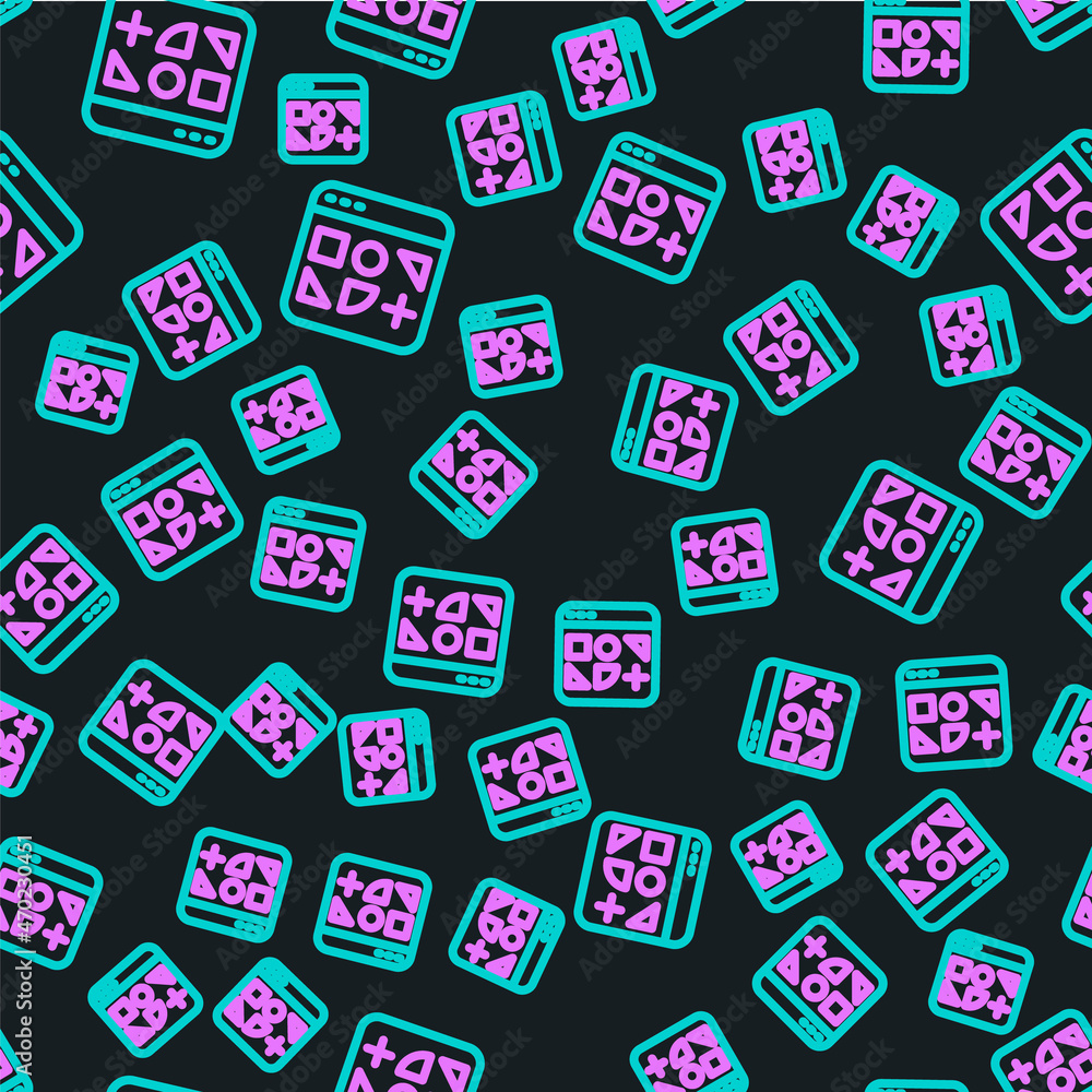 Aufkleber line different files icon isolated seamless pattern on black background. vector