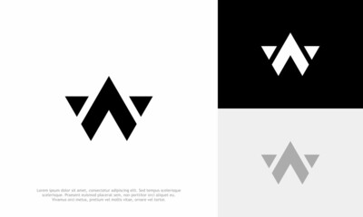 Letter W logo. Icon design. Template elements. Geometric abstract logos