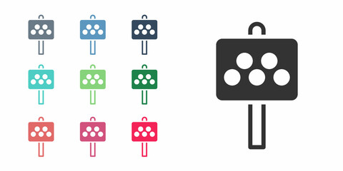 Black Road sign for a taxi stand icon isolated on white background. Set icons colorful. Vector