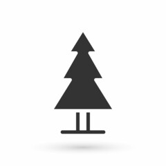 Grey Tree icon isolated on white background. Forest symbol. Vector