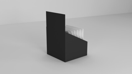 Product Sachet Box Dispenser with Blank Inside Sachets 3D Rendering