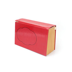 Book in red cover isolated on a white background