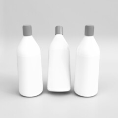 Plastic bottle mockup. Template for mock up your design. 3d illustration