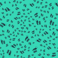 Black Book donation icon isolated seamless pattern on green background. Vector