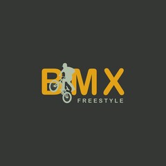 Bmx logo. Freestyle bmx. Vector illustration design template