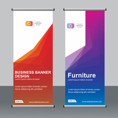 Business banner roll up set standee banner template Modern banner.
