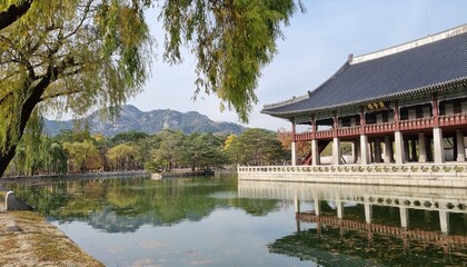 Fototapeta premium The beauty of an old palace in Korea