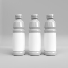 Plastic bottle mockup. Template for mock up your design. 3d illustration