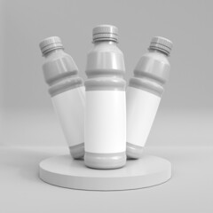 Plastic bottle mockup. Template for mock up your design. 3d illustration