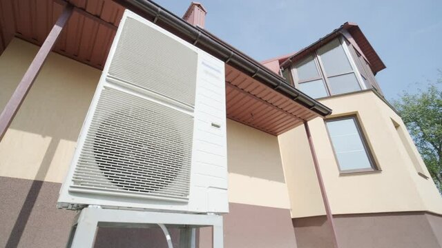 HVAC technician installs heating, ventilation and air conditioning systems. Heat pump