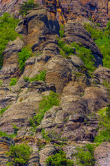 Rock pillars in Valley of Ghosts of the mountain range Demerji,