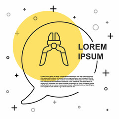 Black line Pliers tool icon isolated on white background. Pliers work industry mechanical plumbing tool. Random dynamic shapes. Vector