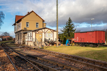 Fototapeta na wymiar Bahnhof Gernrode Harz Selketalbahn