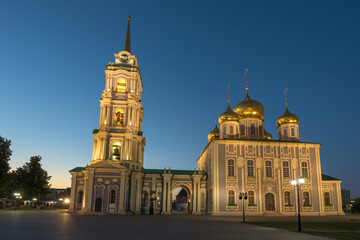 Fototapeta na wymiar Assumption Cathedral of the Tula Kremlin at July night. Tula, Russia