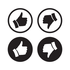 Thumb up outline icon. Round 