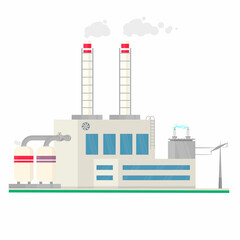 Power plant. Energy, vector illustration