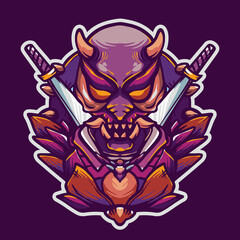esport logo design with vector monster illustration
