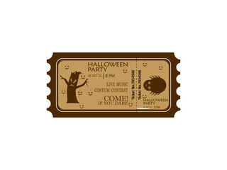 Halloween ticket collection template Free Vector