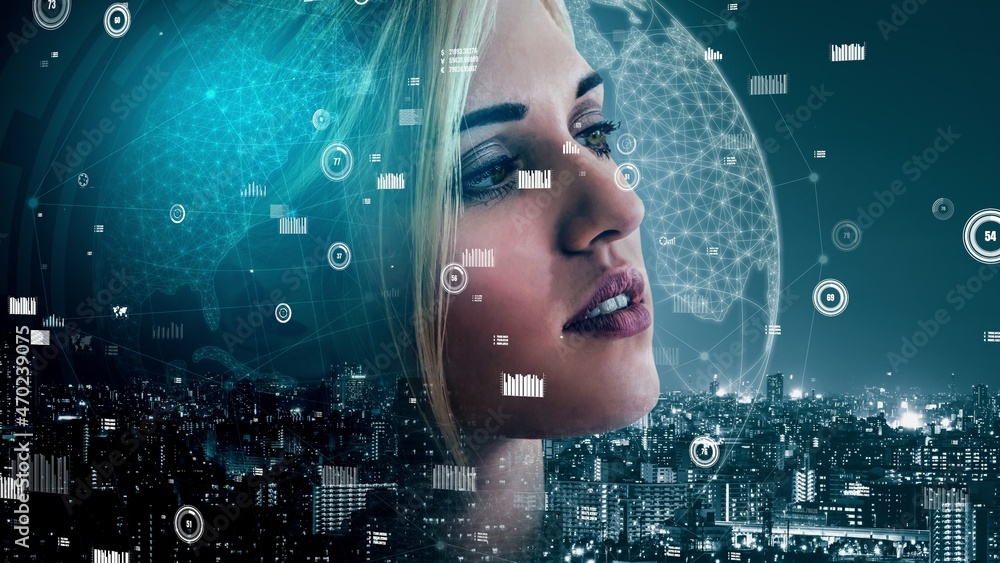 Poster conceptual business dashboard for financial data analysis . 3d render computer graphic .