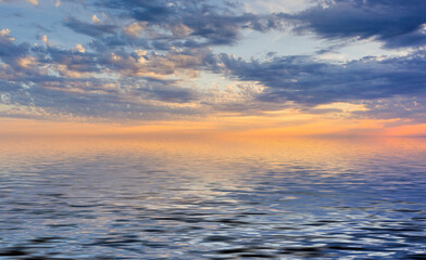 Naklejka na ściany i meble Amazing sunset on the ocean.