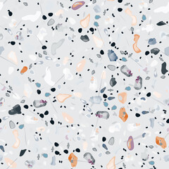 Terrazzo Texture Vector. Flooring Seamless Pattern