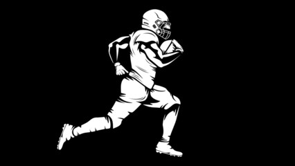 American football player. Quarterback isolated on white. Superl sport theme vector illustration.