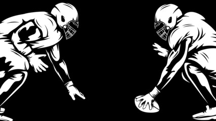 American football player. Quarterback isolated on white. Superl sport theme vector illustration.