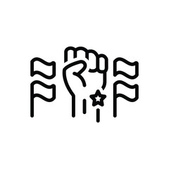 Black line icon for pride