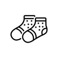 Black line icon for socks