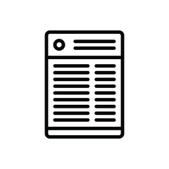 Black line icon for transcripts