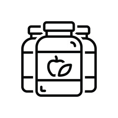Black line icon for supplements