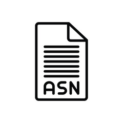 Black line icon for asn alphabet