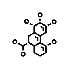 Black line icon for enzyme - obrazy, fototapety, plakaty