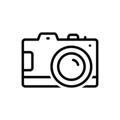 Black line icon for camera photo