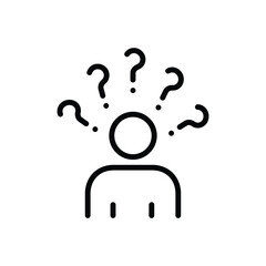 Black line icon for consideration