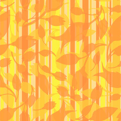 Hand drawn doodle tulip flowers and stripes irregular seamless pattern. Yellow, orange silhouette floral motifs random repeat surface design. Trendy endless texture for apparel, stationery, gift paper