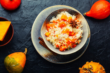 Rice porridge with pumpkin