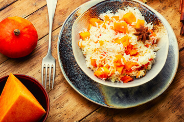 Rice porridge with pumpkin