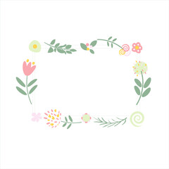 a frame of flowers on a white background
