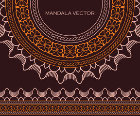 Obraz premium Cool mandala background illustration, with brown color, great for invitation design materials, Ramadan posters, banners, yoga and promotional media