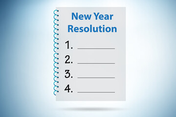 New year resolution concept with blank list